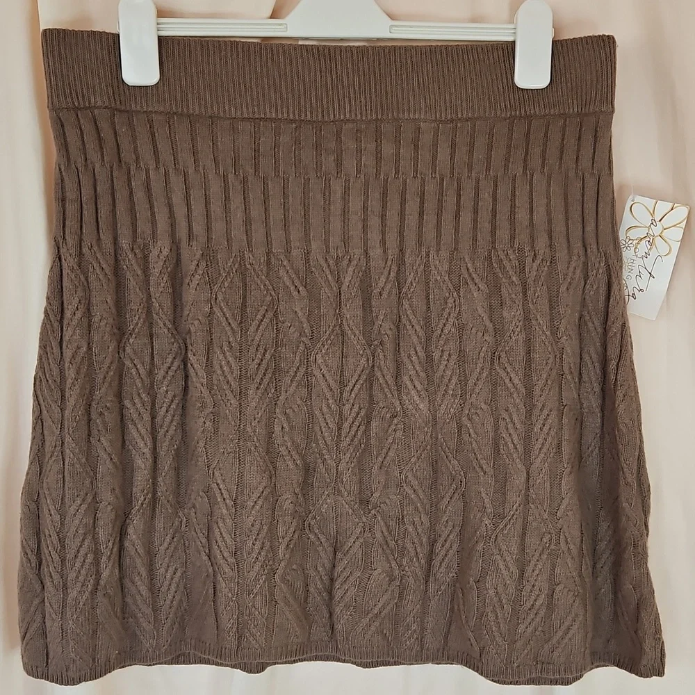 Aventura Millie Sweater Skirt Womens XL Angora Blend Cableknit Cozy Granola Girl